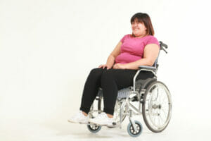 disabled obese woman in wheelchair